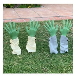 NIB Realistic Zombie Arm Stakes (Green) - Halloween Yard Stakes Decor - 2 Pair